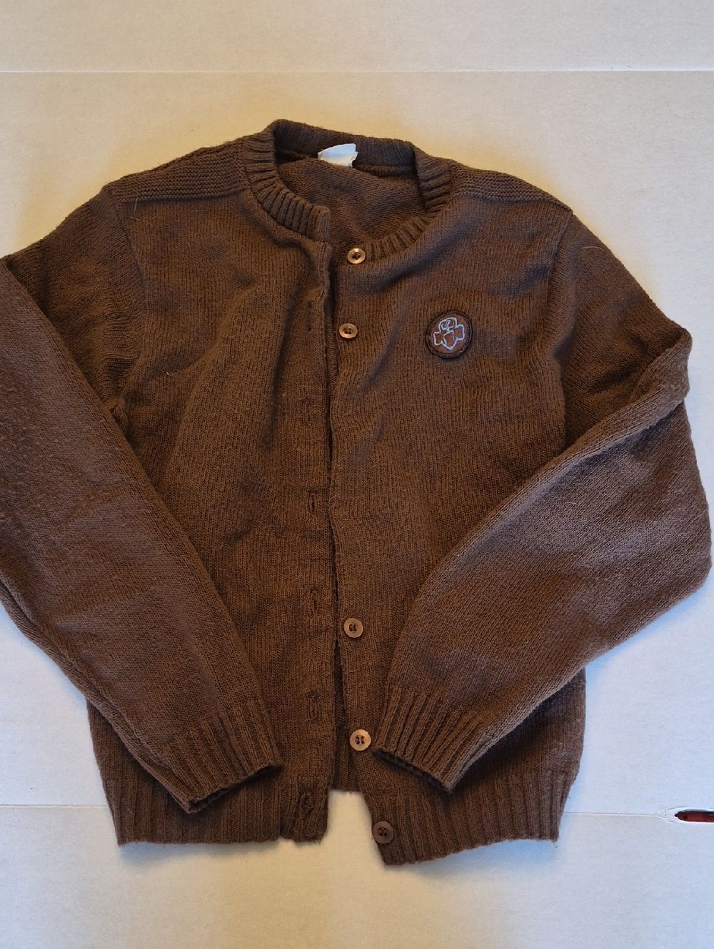 Vintage Official Girl Scouts Brownie Cardigan Sweater - Dark Academia 90s